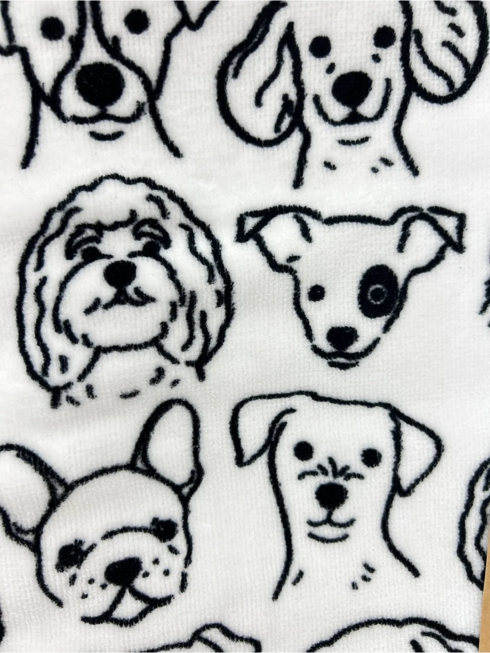 Deborah Connolly Bath Towel Set Dog Print Black White Velour Cotton 4 Pc Set NEW